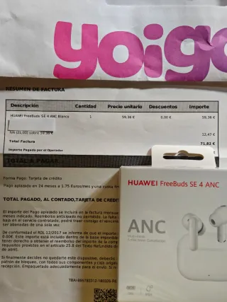 Auriculares Huawei FreeBuds SE 4 ANC Blancos