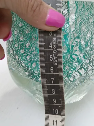 Vaso vintage vetro sommerso verde