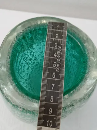 Vaso vintage vetro sommerso verde