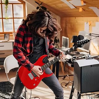 Guitarra Eléctrica Roja Bullfighter
