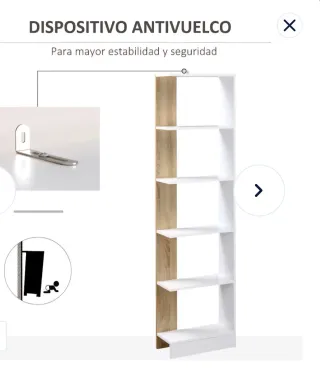 Estantería blanca y madera