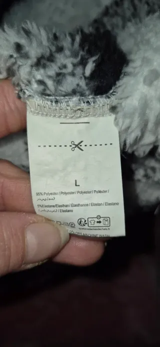 Sudadera polar cuadros blanco y negro Talla L