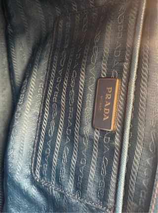 Borsa Prada Galleria a Doppia Cerniera in Pelle Saffiano Blu