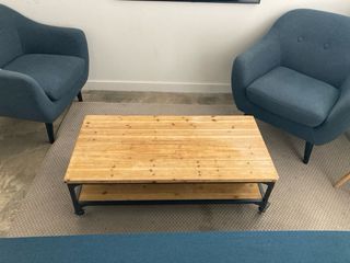 Mesa de centro industrial madera y metal