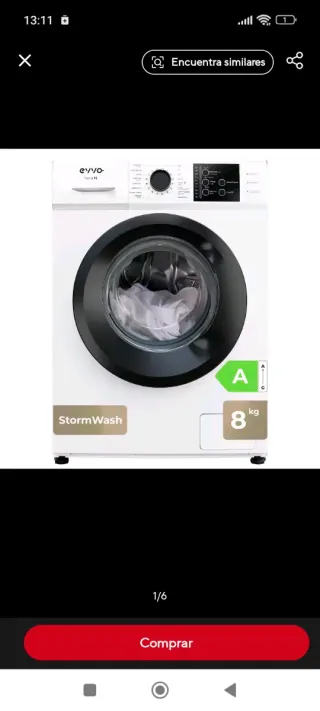Lavadora evvo 8kg