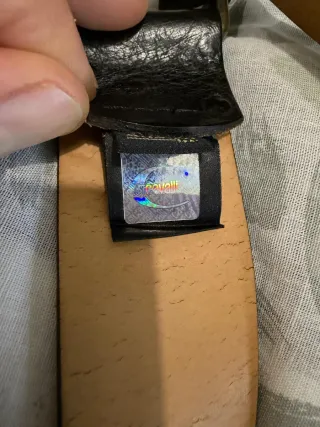 Cintura Just Cavalli Vintage Pelle Nera Fibbia Oro