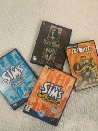 Lote 4 Juegos PC: Los Sims, Torrente, Black Mirror