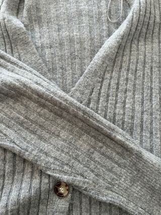 Chaqueta de punto gris mujer