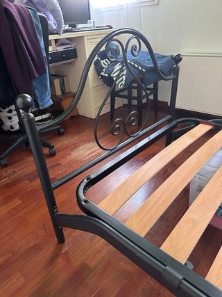 Letto singolo ferro battuto con doghe