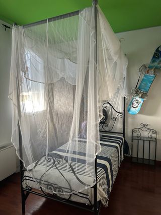 Letto singolo ferro battuto con doghe