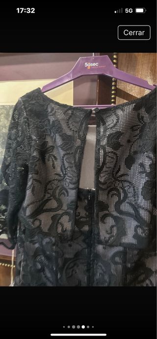 Vestido fiesta Cabotine Talla XL Negro Encaje