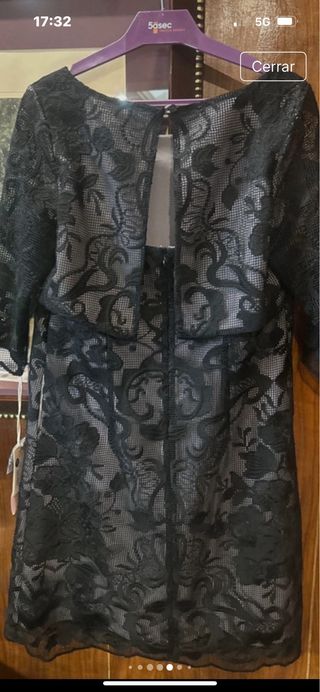 Vestido fiesta Cabotine Talla XL Negro Encaje