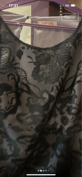 Vestido fiesta Cabotine Talla XL Negro Encaje
