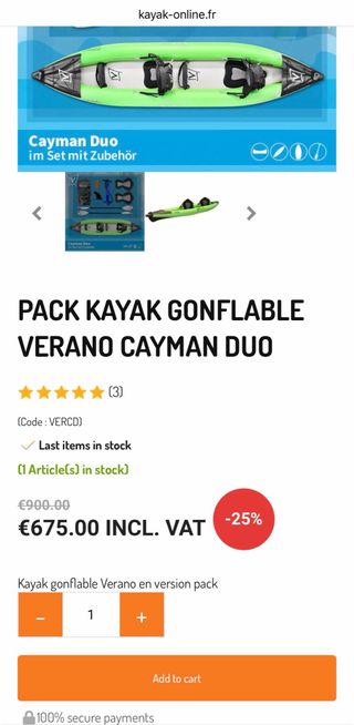 Kayak Hinchable Verano Cayman