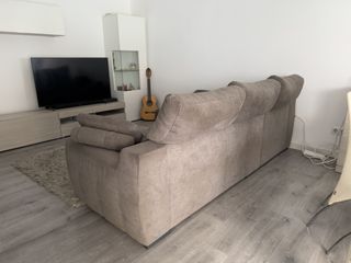 Sofá Chaise Longue Gris Oscuro Grande