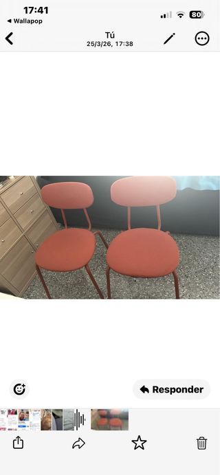 Juego de 2 sillas naranjas Ikea