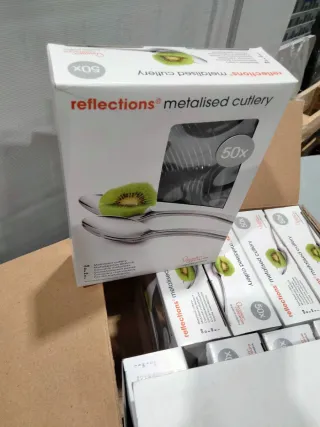 Cubiertos metalizados de plástico EUREKA 400unidad