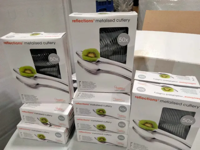 Cubiertos metalizads de plástico EUREKA 50 unidads