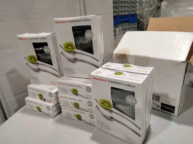 Cubiertos metalizads de plástico EUREKA 50 unidads