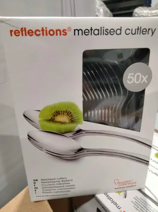 Cubiertos metalizados de plástico EUREKA 400unidad