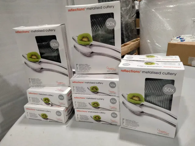 Cubiertos metalizads de plástico EUREKA 50 unidads