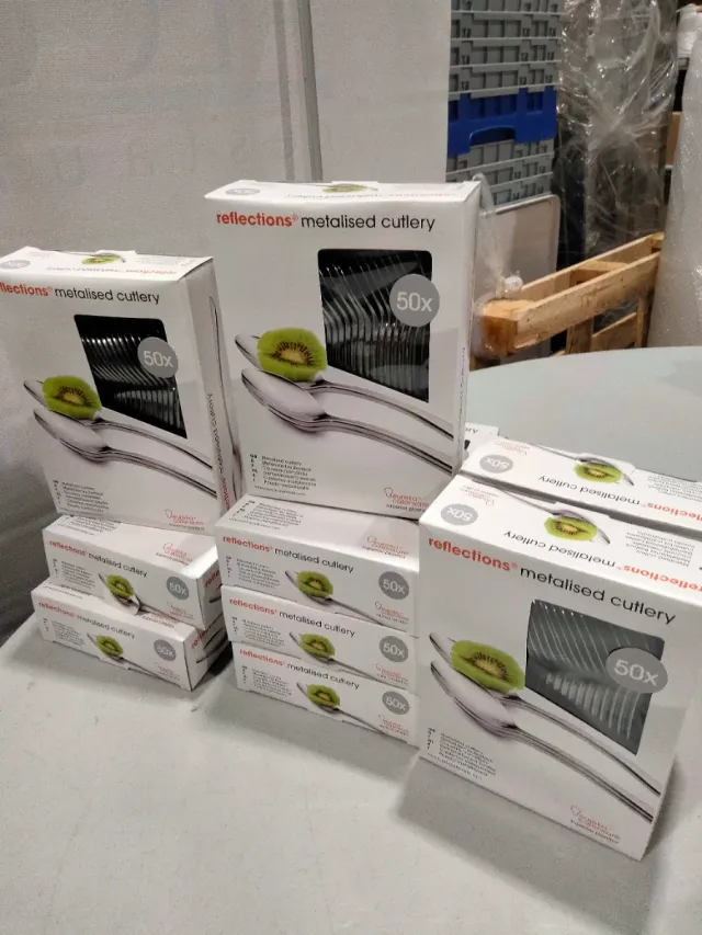 Cubiertos metalizads de plástico EUREKA 50 unidads