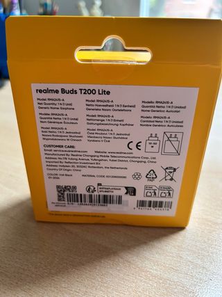 Auriculares Realme Buds T200 Lite Negros