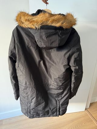 Parka Zara Hombre Negra con Capucha