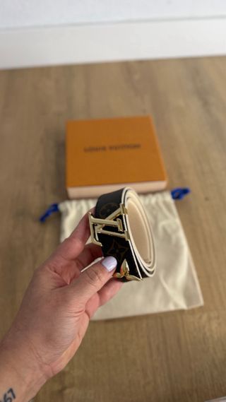 Cintura Louis Vuitton Beige e Oro Doppio Uso