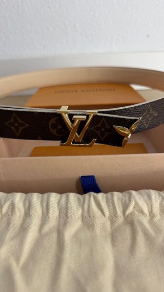 Cintura Louis Vuitton Beige e Oro Doppio Uso