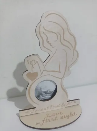 Marco de madera para 1° ecografía a estrenar