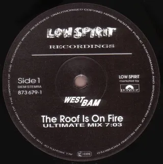 Westbam The Roof Is On Fire Maxi Single
