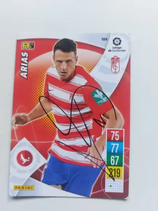 Tarjeta Fútbol Arias Granada Firmada