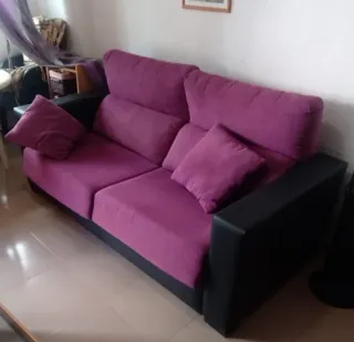 Sofá Cama Italiano Púrpura y Negro