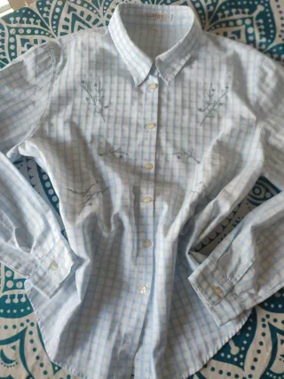 Camisa Lloyds cuadros azul y blanco