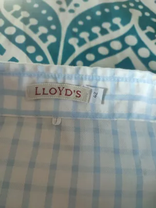 Camisa Lloyds cuadros azul y blanco