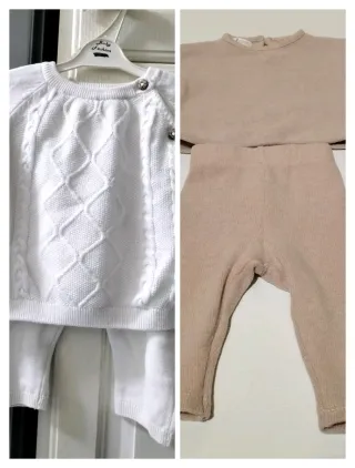 Lote 2 Conjuntos Punto Bebé (1-3 meses)