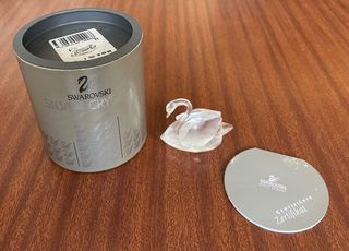 Cigno Mediano Swarovski Argento