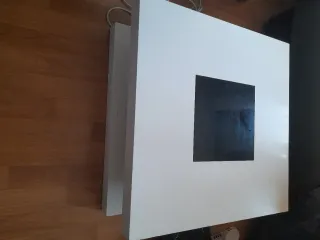 Mesa de centro blanca con cristal y 6 sillas blanc