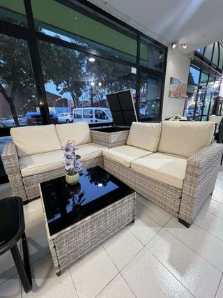 Set Exterior 4 Piezas Beige Rattan CON ARCON