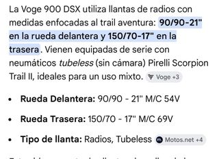 Neumáticos Voge 900DSX Delantero y Trasero