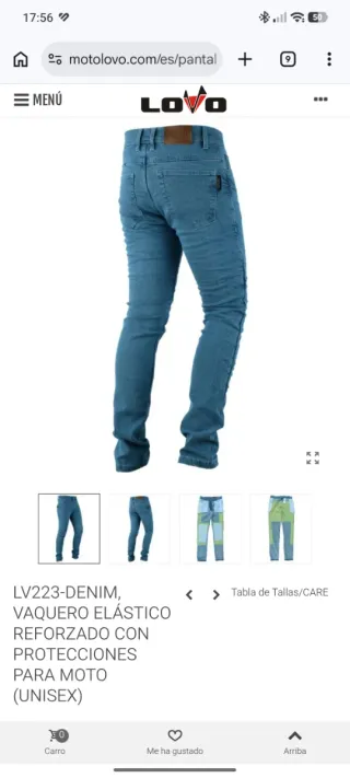 Pantalón LOVO vaquero moto mujer Kewlar Talla XS