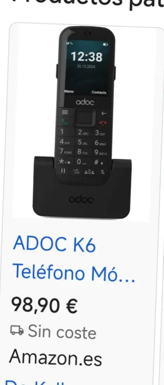 Teléfono Inalámbrico Adoc con Base