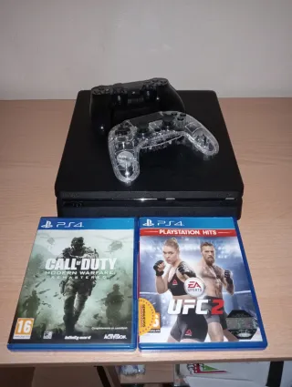Consola PS4 Slim + 2 Mandos + 2 Juegos