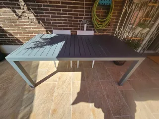 Mesa de jardín aluminio gris