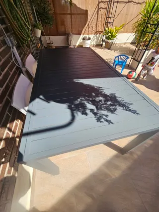 Mesa de jardín aluminio gris