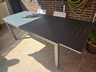 Mesa de jardín aluminio gris