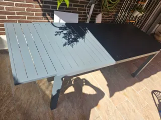 Mesa de jardín aluminio gris