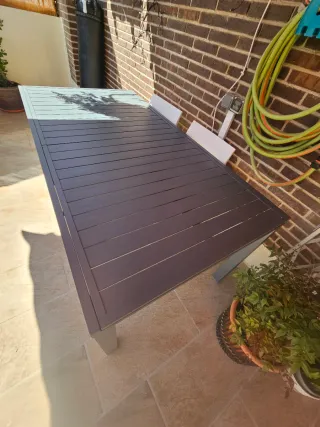 Mesa de jardín aluminio gris