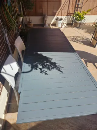 Mesa de jardín aluminio gris